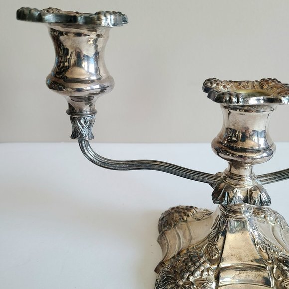 Vintage Coronet Plate 47 EP 47 Lead 3 branches candleholder/candlesticks. - Picture 5 of 11
